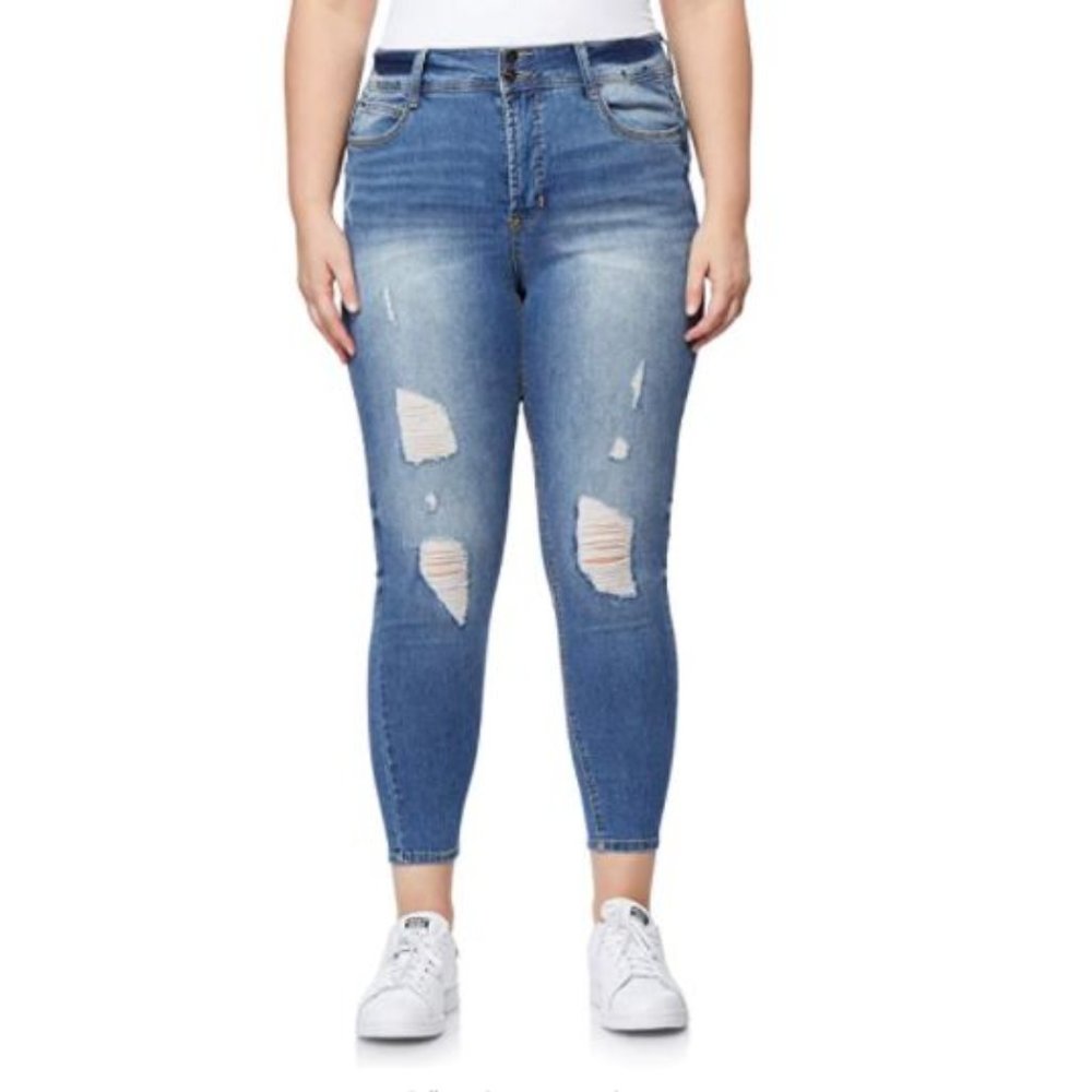 WallFlower Destructed Luscious Ankle Skinny Jeans